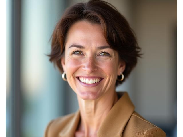 Professional headshot of Dr. Eleanor Vance, a smiling woman in her late 40s with kind eyes and short brown hair, wearing a business casual outfit.